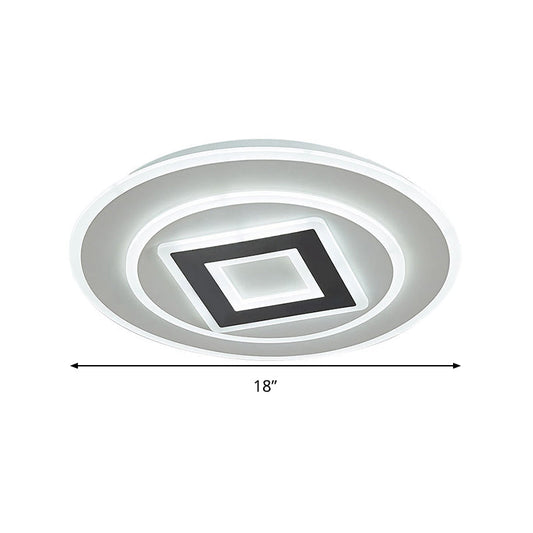 Nordic Acrylic Led Flush Mount Light With Remote Stepless Dimming - Available In Warm Or White