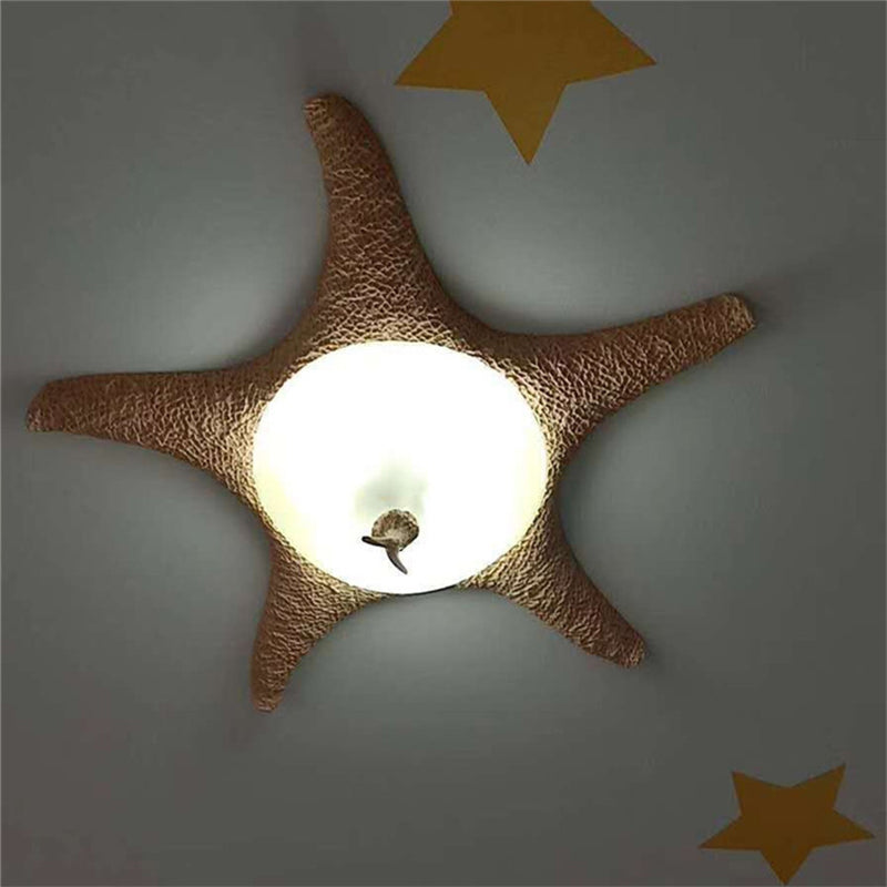 Traditional Starfish Flush Mount Lighting with Frosted Glass and Beige Ceiling Fixture (3 Bulbs)