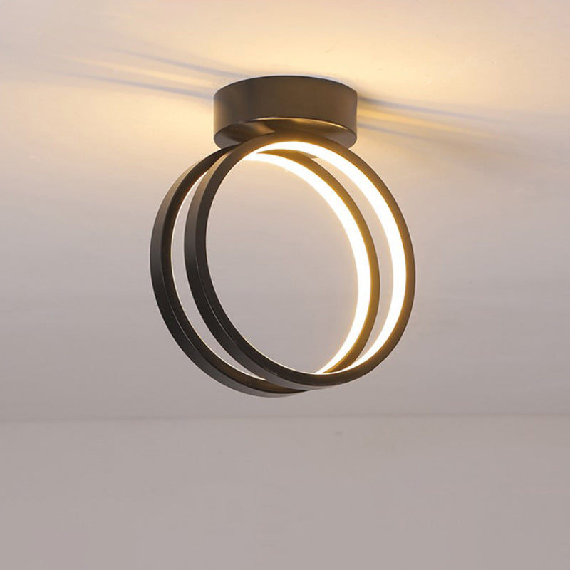 Minimalist Black/White LED Flush Mount Ceiling Light with Warm/White/3 Color Lighting