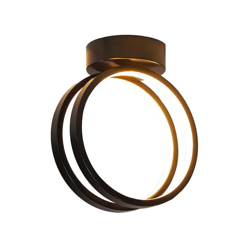 Minimalist Black/White LED Flush Mount Ceiling Light with Warm/White/3 Color Lighting