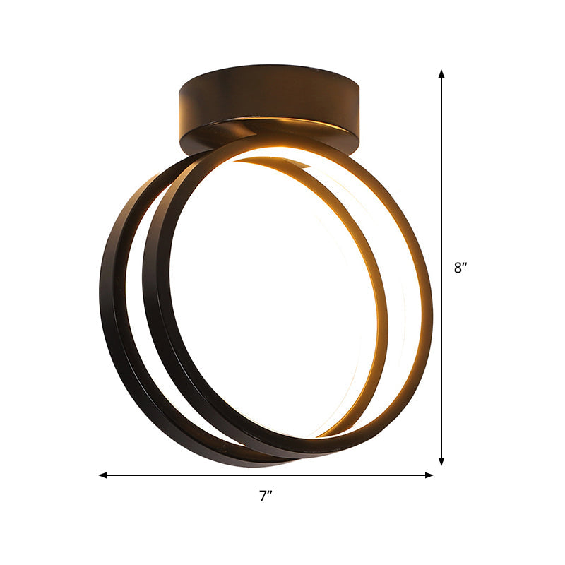 Minimalist Black/White LED Flush Mount Ceiling Light with Warm/White/3 Color Lighting