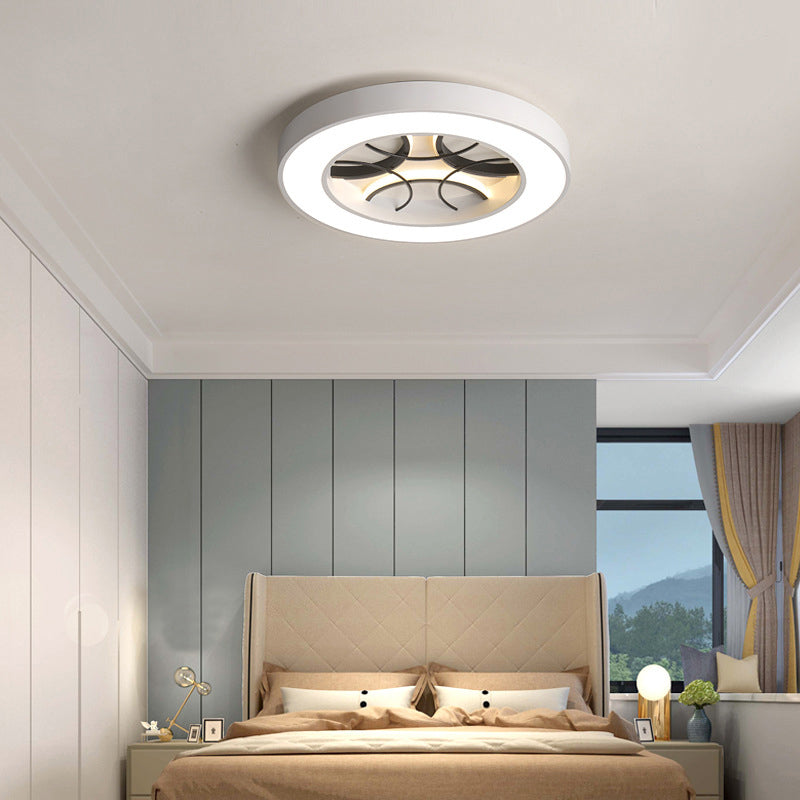 16"/19.5" Modern White LED Flush Light Fixture - Round Metal Ceiling Lamp with Warm/White/3 Color Light