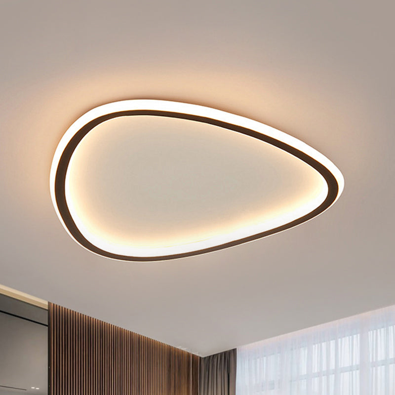 Minimalist Black Led Teardrop Metal Ceiling Light - Warm/White/3 Color Options 15/19 Width / 15 Warm