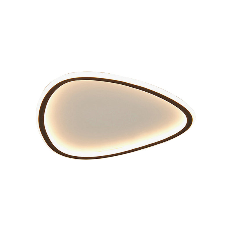 Minimalist Black LED Teardrop Metal Ceiling Light - Warm/White/3 Color Options - 15"/19" Width