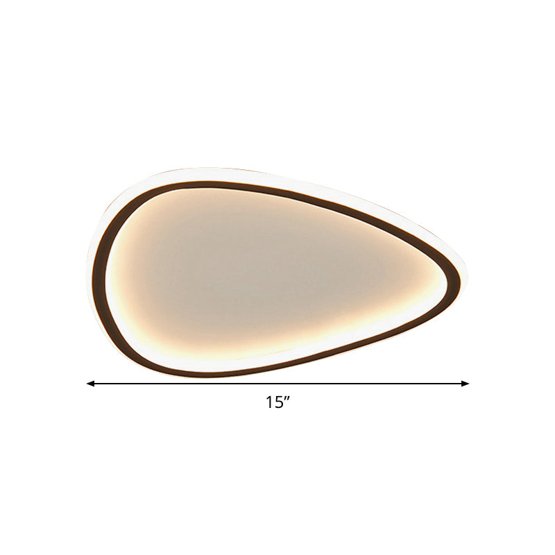 Minimalist Black LED Teardrop Metal Ceiling Light - Warm/White/3 Color Options - 15"/19" Width