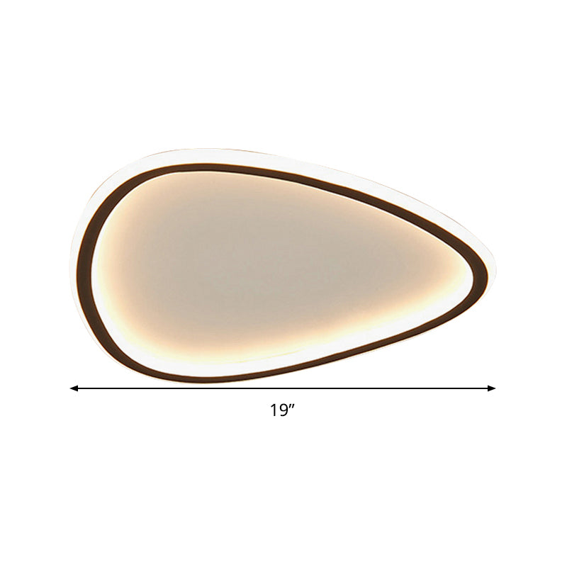 Minimalist Black LED Teardrop Metal Ceiling Light - Warm/White/3 Color Options - 15"/19" Width