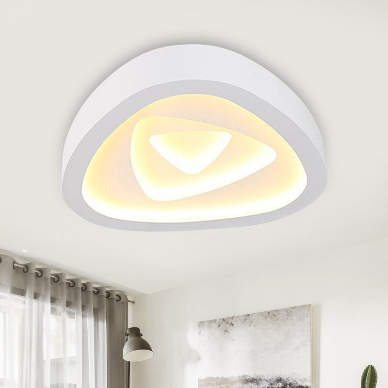 Nordic Style Triangle Ceiling Light - Acrylic White Led With Remote Control Dimming (16.5 Or 19/20.5