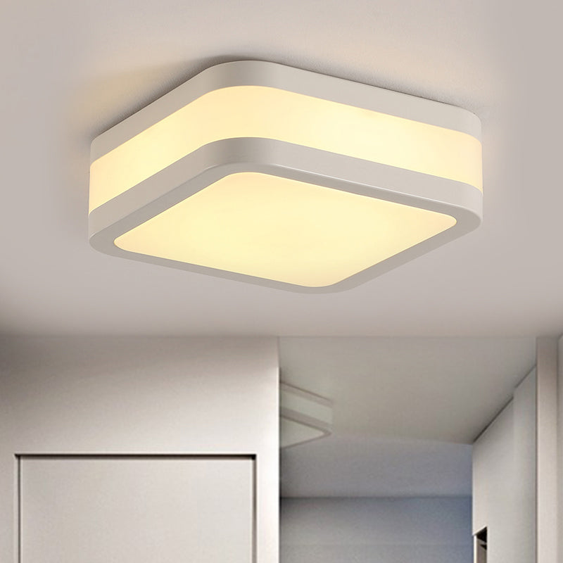 Sleek Black/White Cuboid LED Ceiling Light with Simple Style and Acrylic Finish in Warm/White Light