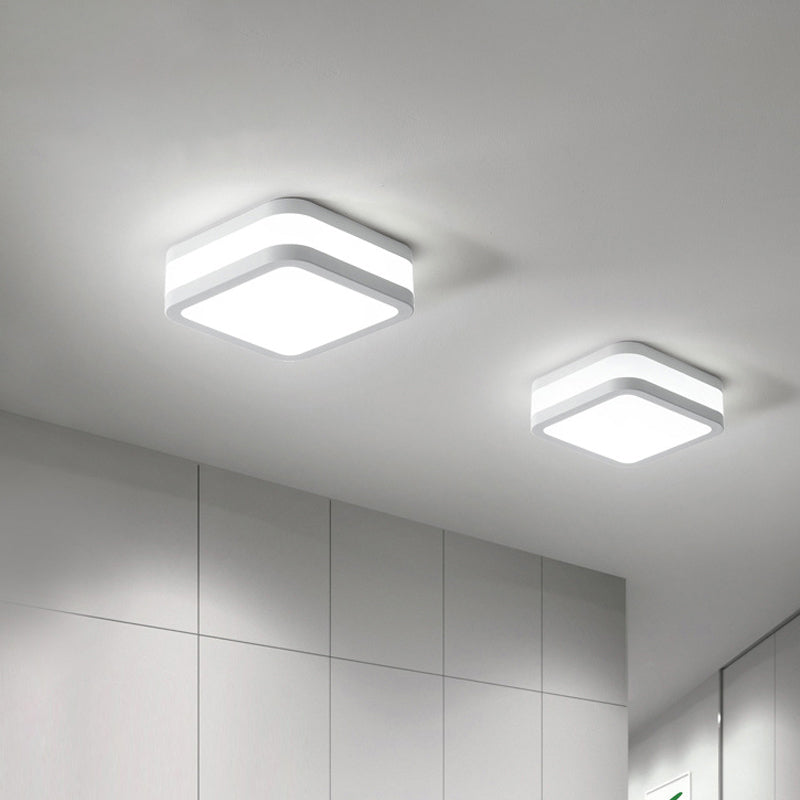 Sleek Black/White Cuboid LED Ceiling Light with Simple Style and Acrylic Finish in Warm/White Light