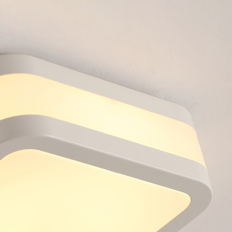 Sleek Black/White Cuboid LED Ceiling Light with Simple Style and Acrylic Finish in Warm/White Light
