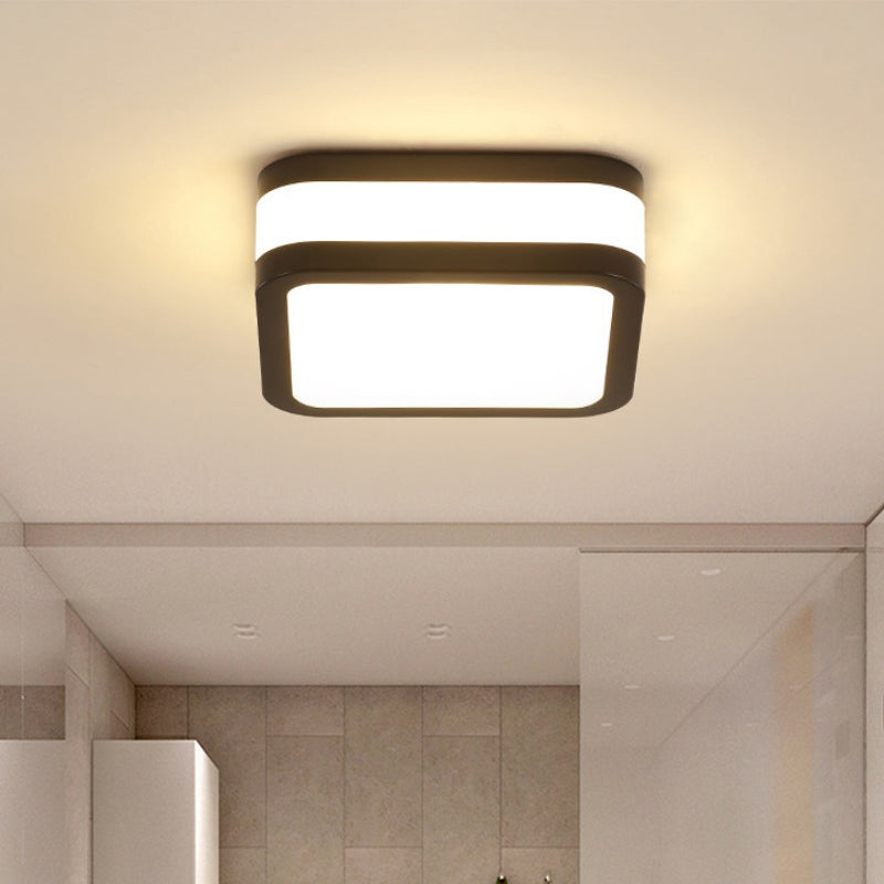 Sleek Black/White Cuboid LED Ceiling Light with Simple Style and Acrylic Finish in Warm/White Light