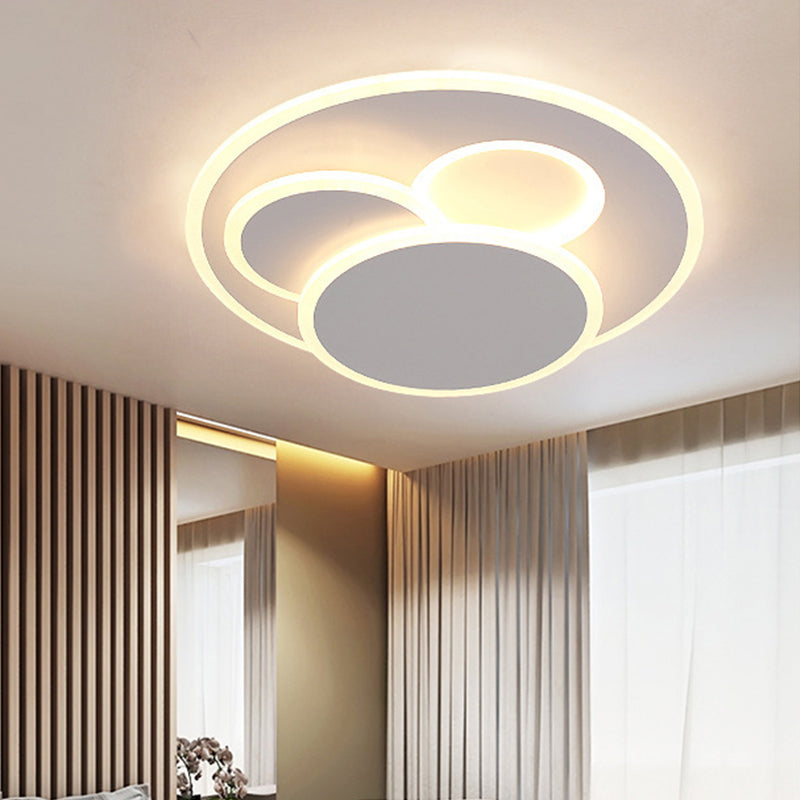 Modern Round LED Ceiling Lamp in Warm/White Light - Acrylic Flush Mount