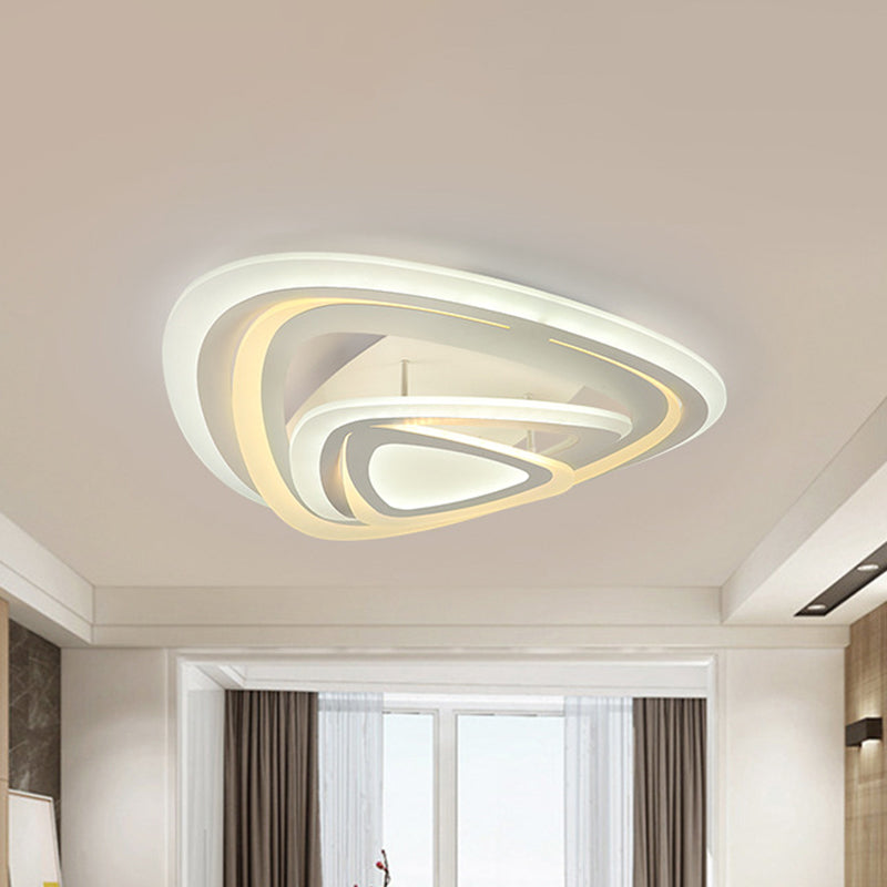 Modern White Triangle Acrylic LED Ceiling Light Fixture with Warm/White Lighting