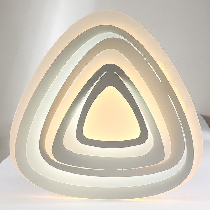 Modern White Triangle Acrylic LED Ceiling Light Fixture with Warm/White Lighting