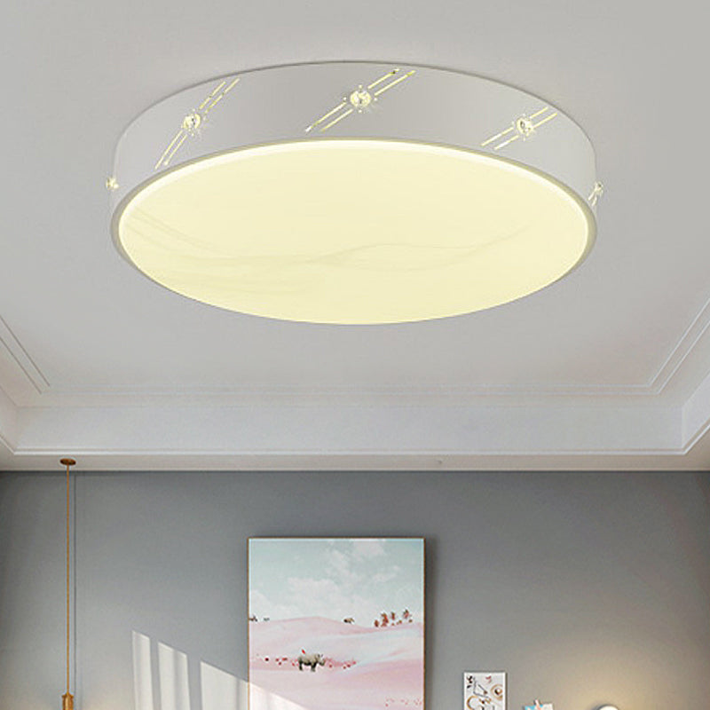 Modern Round LED Flush Mount Ceiling Light Fixture for Bedroom with Acrylic Diffuser
