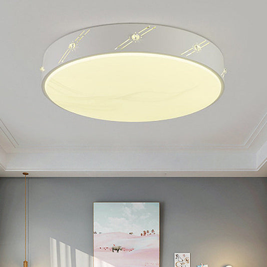 Modern Round LED Flush Mount Ceiling Light Fixture for Bedroom with Acrylic Diffuser