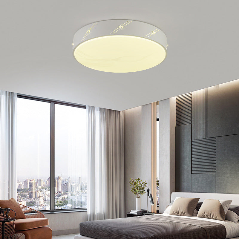 Modern Round LED Flush Mount Ceiling Light Fixture for Bedroom with Acrylic Diffuser