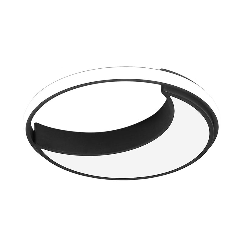 Moon Ceiling Light: Minimalist Metal, LED Flush Mount, Choose White/Warm Natural Light, 16.5"/19.5" Width