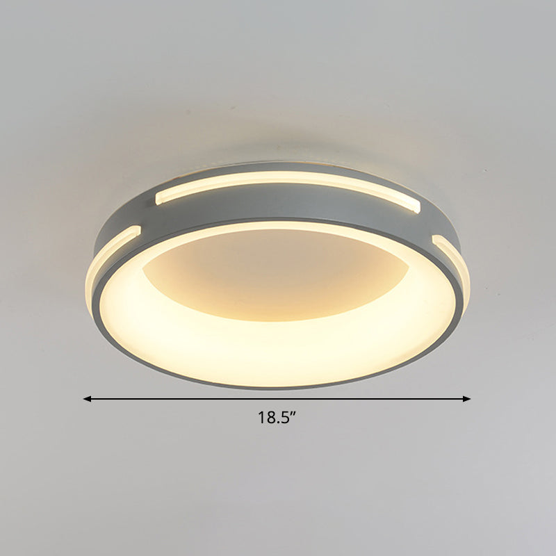 Modern Gray Circle Led Ceiling Light Fixture Warm/White Lighting 18.5/24.5 Wide