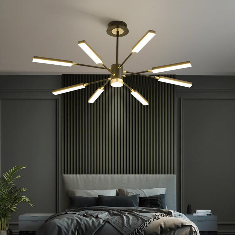Modern Metal Sputnik Pendant Chandelier- 6/8 Head Hanging Light Kit in Warm/White Light