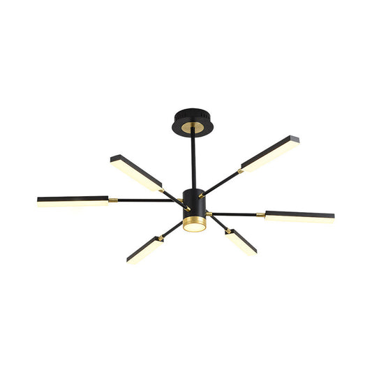 Lustre suspendu moderne en métal Sputnik - Kit d'éclairage suspendu à 6/8 têtes en lumière chaude/blanche