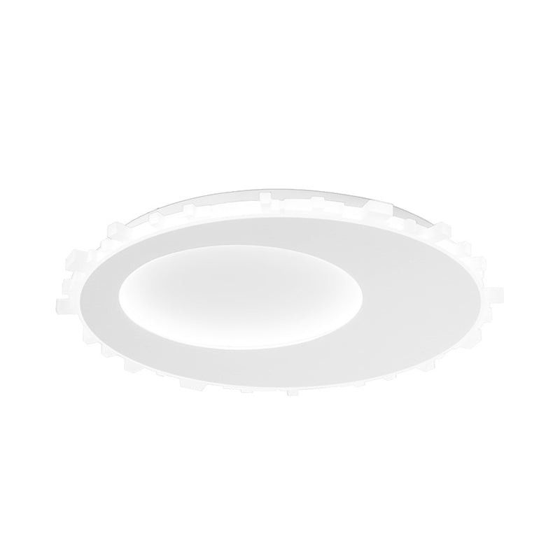 Sleek White Circle Flush Mount LED Ceiling Light Fixture - Minimalist Acrylic Design, Warm Light/Remote Control - 16"/20" Wide