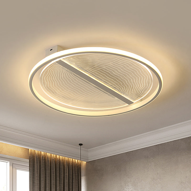 Minimalist Led Ceiling Light For Bedroom - Ultra-Thin Acrylic Flush Mount In Warm/White White /