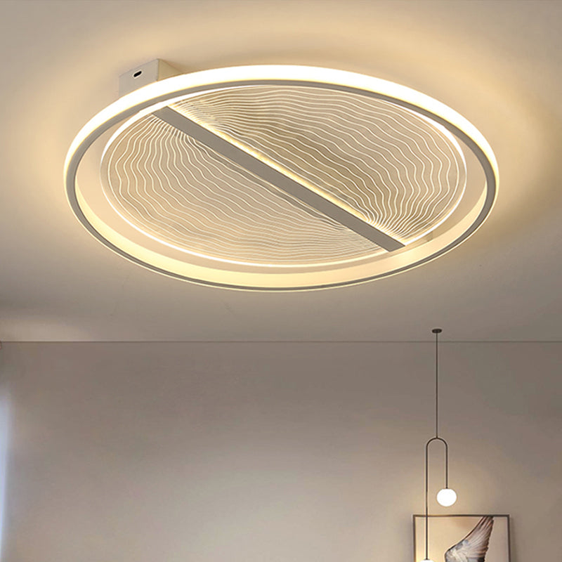 Minimalist LED Ceiling Light for Bedroom - Ultra-Thin Acrylic Flush Mount in Warm/White