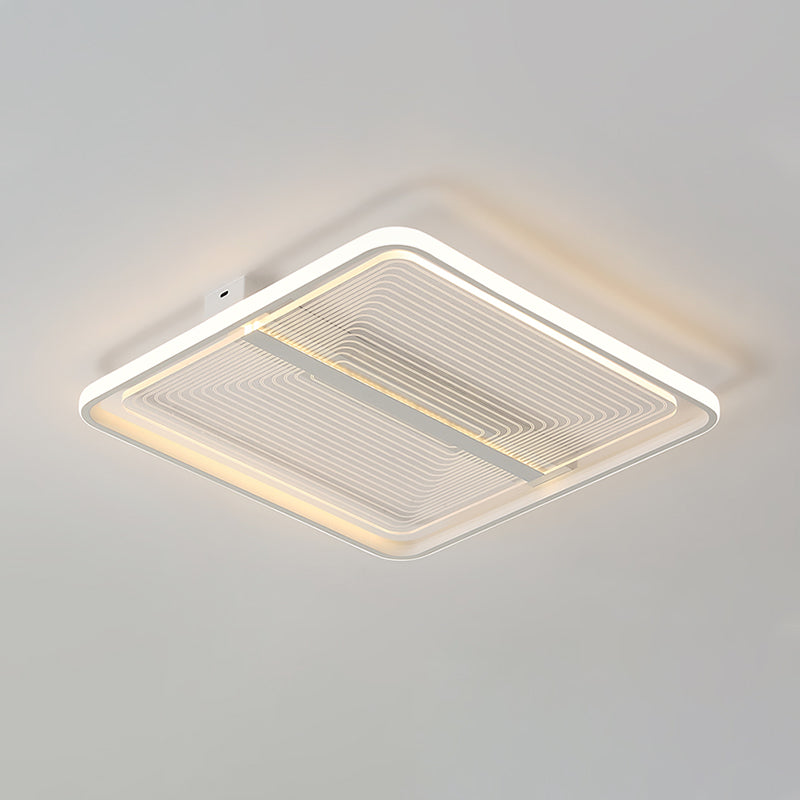 Modern Acrylic Square Flush Mount Lamp - White Ceiling Light Fixture with Warm/White Light