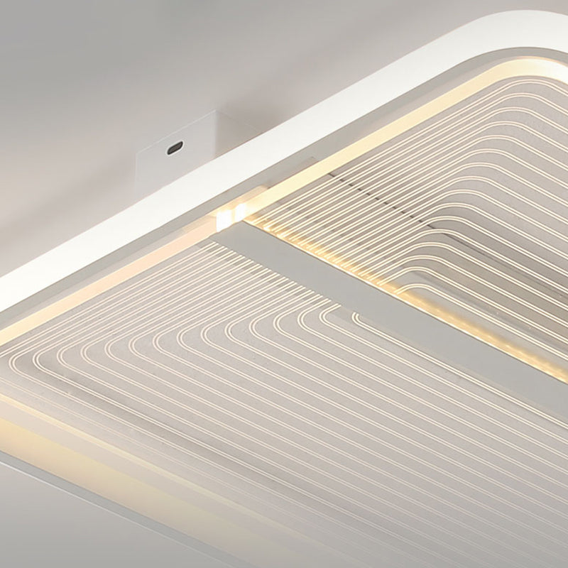 Modern Acrylic Square Flush Mount Lamp - White Ceiling Light Fixture with Warm/White Light