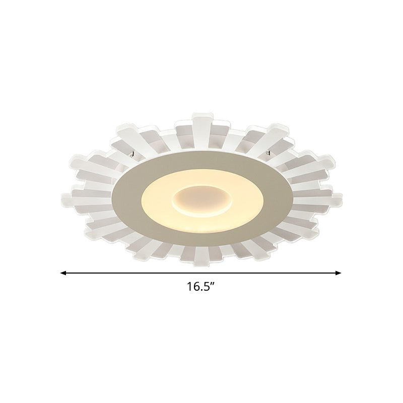 Minimalist Acrylic Sun Ceiling Light: LED Flush Mount, 3 Light Options, 16.5"-24.5" Wide, White Finish