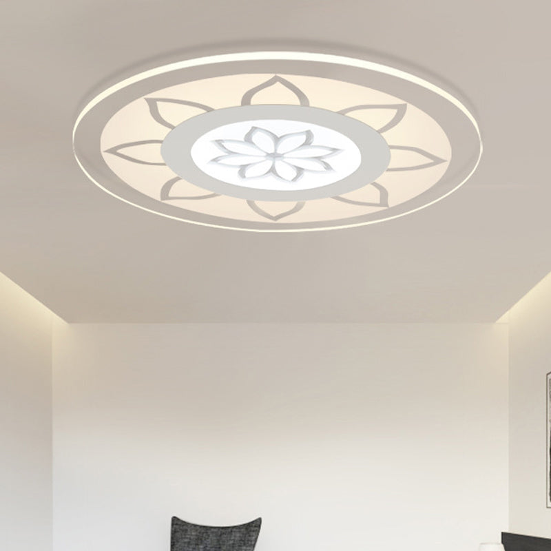 Plafonnier moderne en acrylique Lotus - 16,5"/20,5" de large avec lumière chaude/blanche/3 couleurs pour le salon