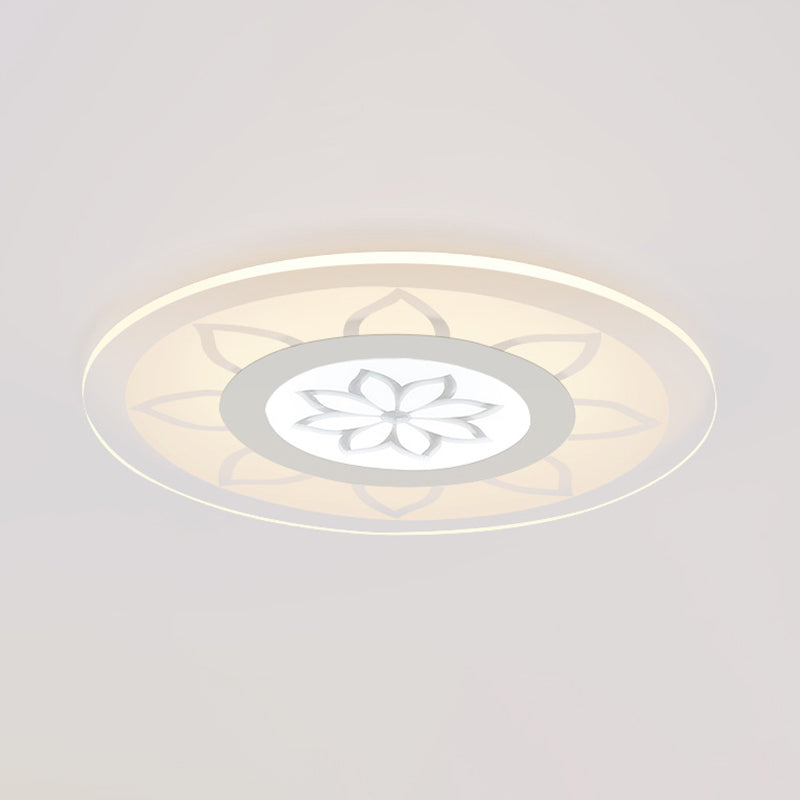 Plafonnier moderne en acrylique Lotus - 16,5"/20,5" de large avec lumière chaude/blanche/3 couleurs pour le salon
