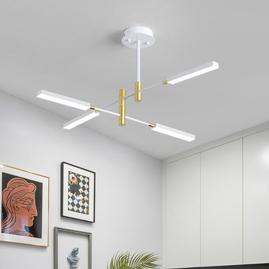 Contemporary Black/Gold or White/Gold Acrylic Chandelier - Sputnik Ceiling Light (4/6-Light) - Third Gear