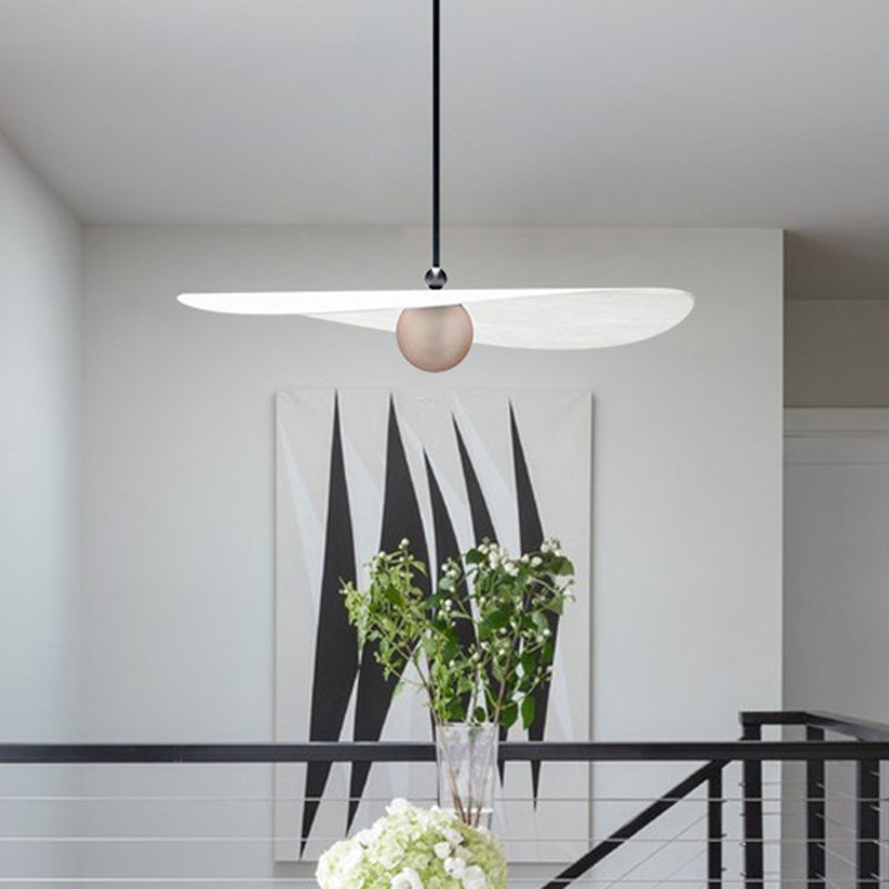 Sleek White Ceiling Light: Minimalist Acrylic Suspension Lamp For Bedroom