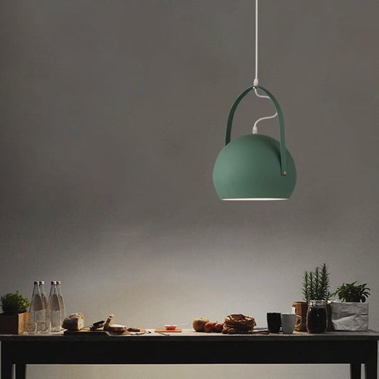 Contemporary Green Bubble Pendant – 1-Light Metal Downlight for Dining Room