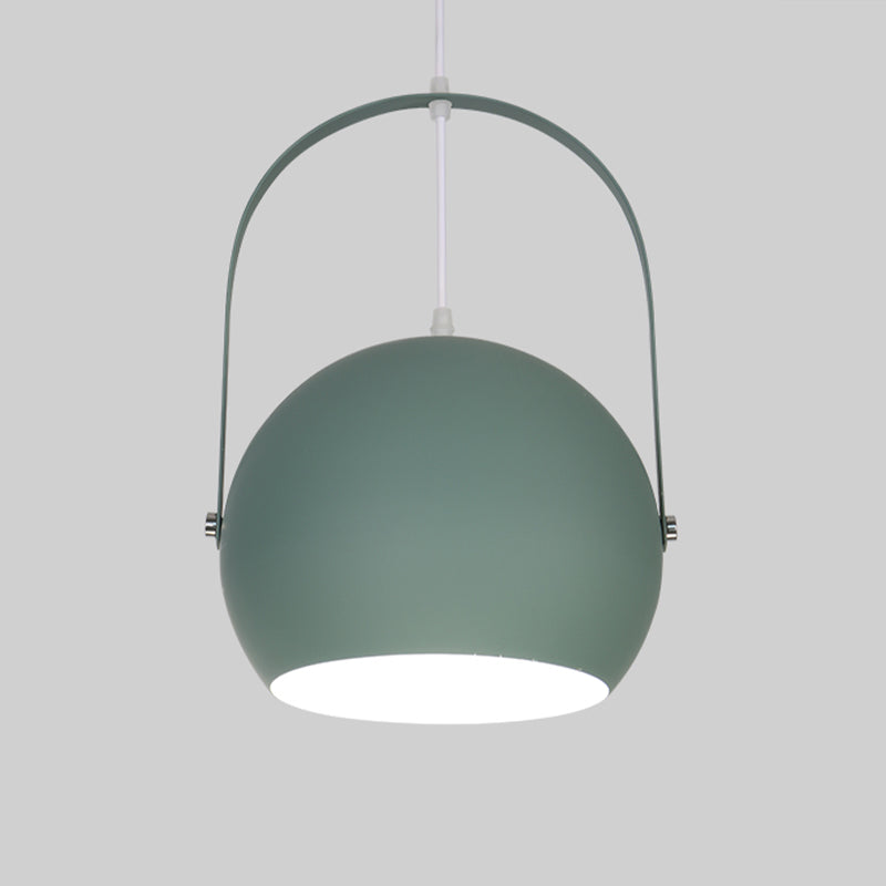 Contemporary Green Bubble Pendant – 1-Light Metal Downlight for Dining Room
