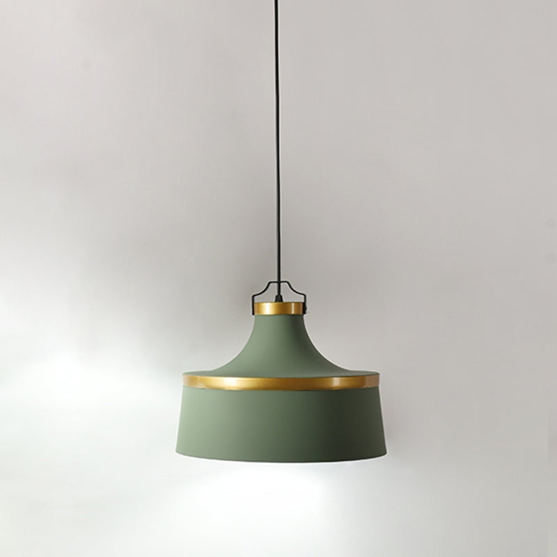 Modern Drum Metal Pendant Light in Grey/White/Blue - Ideal for Dining Room