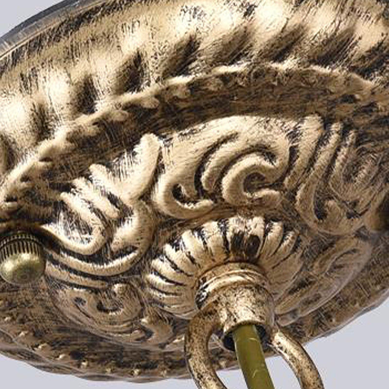 Lustre suspendu en vitrail méditerranéen avec finition beige ornée de bijoux - Disponible en 3 tailles et 3 options d'éclairage