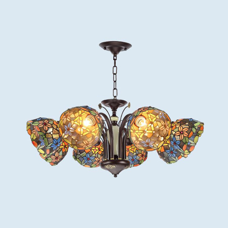Lustre suspendu en verre taillé de style victorien en bronze pour salon - 3/6/8 lumières