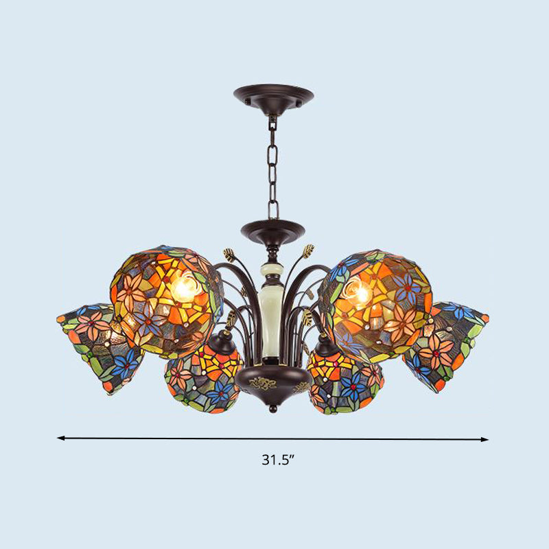 Lustre suspendu en verre taillé de style victorien en bronze pour salon - 3/6/8 lumières