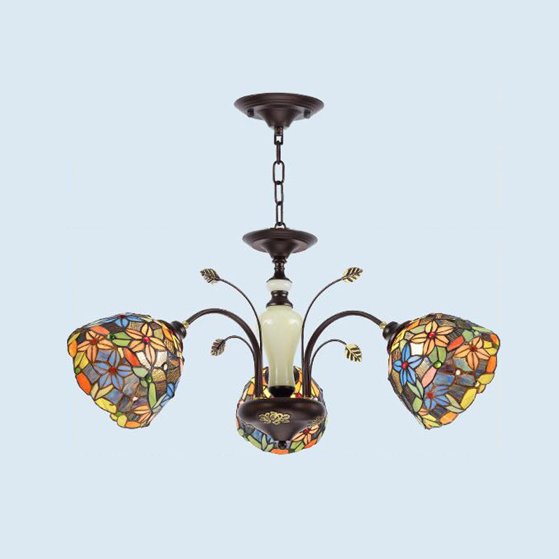 Lustre suspendu en verre taillé de style victorien en bronze pour salon - 3/6/8 lumières