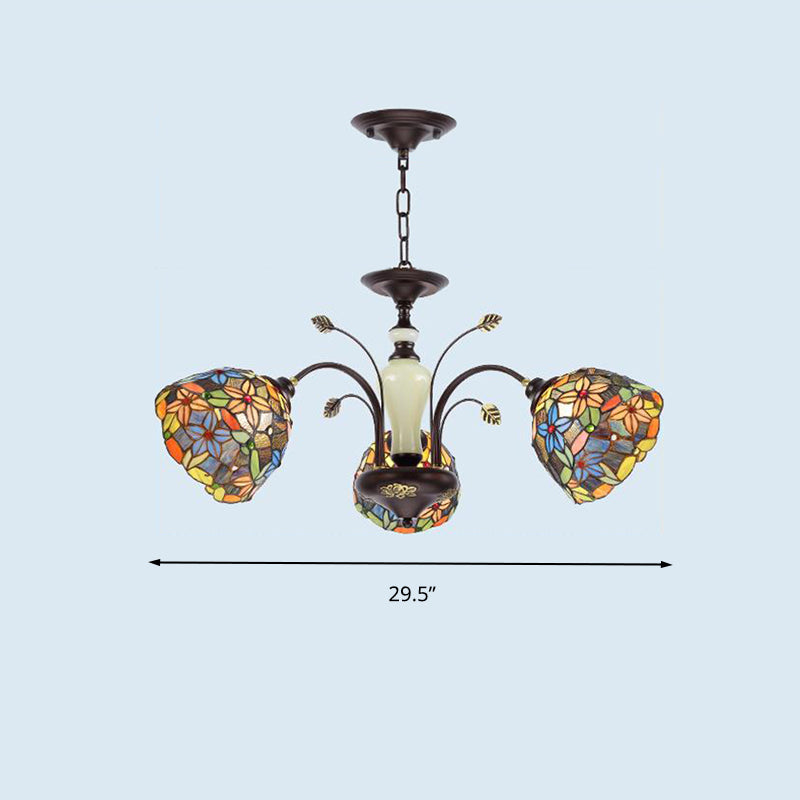 Lustre suspendu en verre taillé de style victorien en bronze pour salon - 3/6/8 lumières