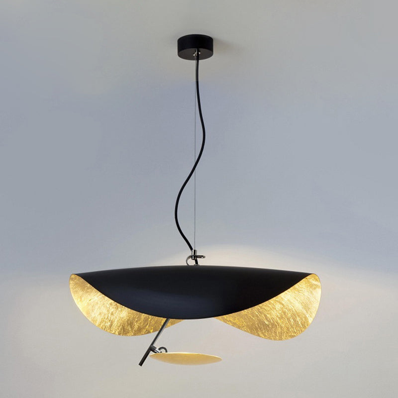 Modern Metal Geometric Pendant Light Kit - 16"/23.5" Wide - White/Black - Down Lighting for Living Room