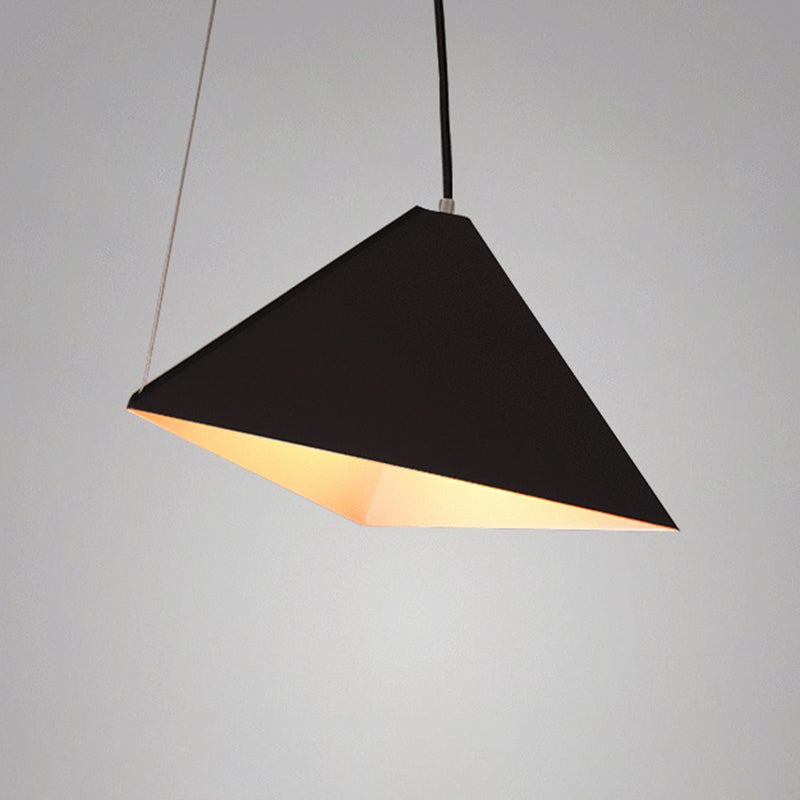 Geometric Metal Pendant Light - Modern 1-Light Suspension Lamp for Living Room in Black