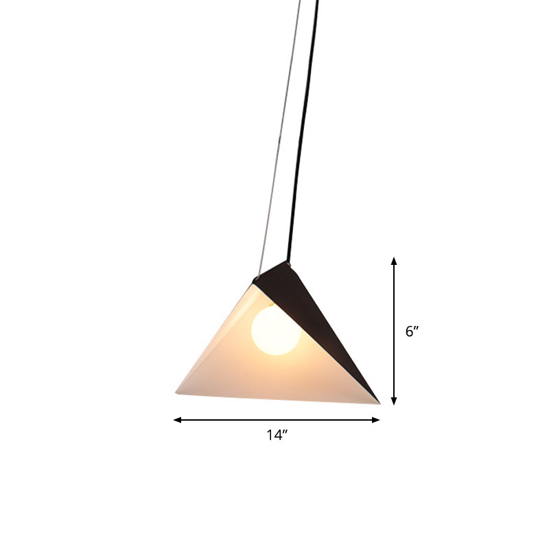 Geometric Metal Pendant Light - Modern 1-Light Suspension Lamp for Living Room in Black