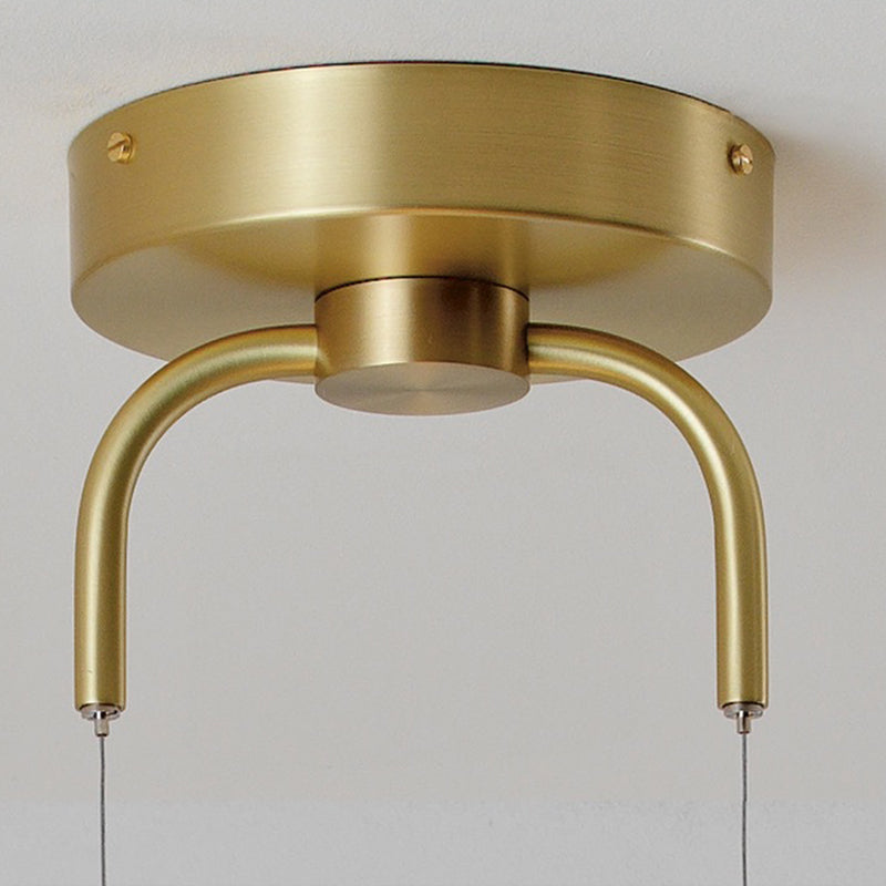 Contemporary Gold Tube Pendant Light Fixture - 1-Light Metal Hanging Ceiling Lighting