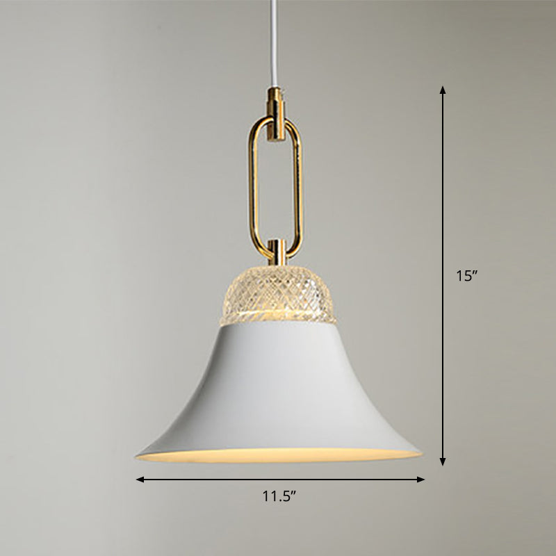 Contemporary Metal Pendant Ceiling Light - White Down Lighting - Ideal for Dining Rooms - 1 Light