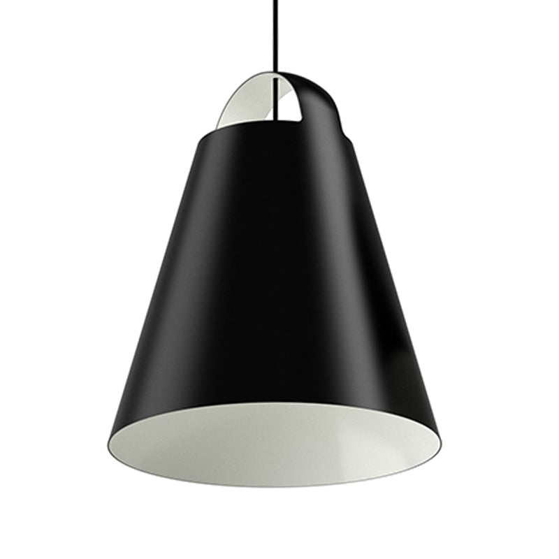 Modernist Ceiling Light - Black/White Trumpet Fixture with Metal Shade