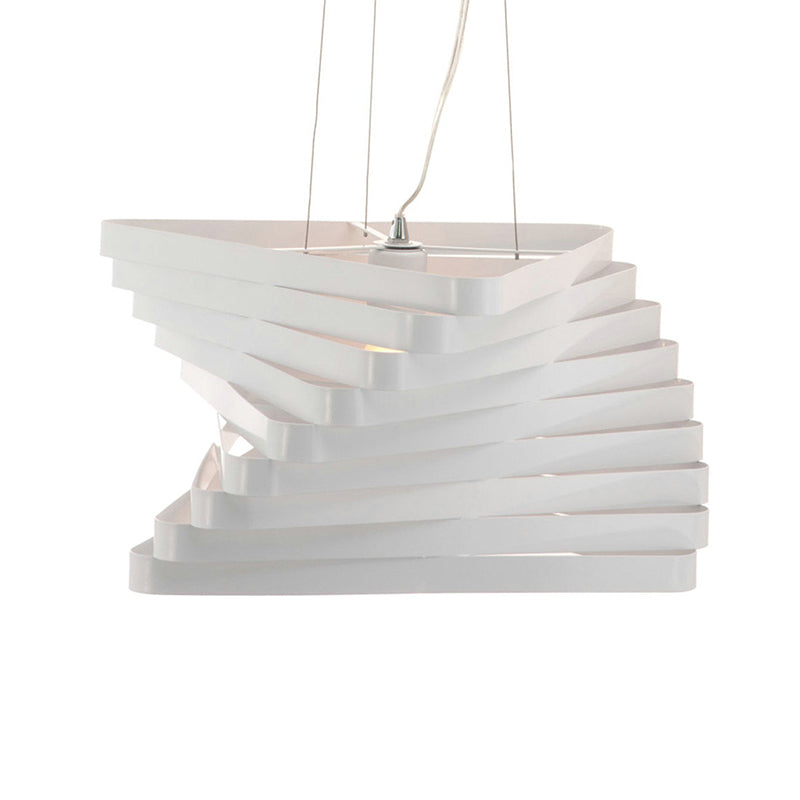 Suspension découpée au laser - Plafonnier contemporain en métal blanc